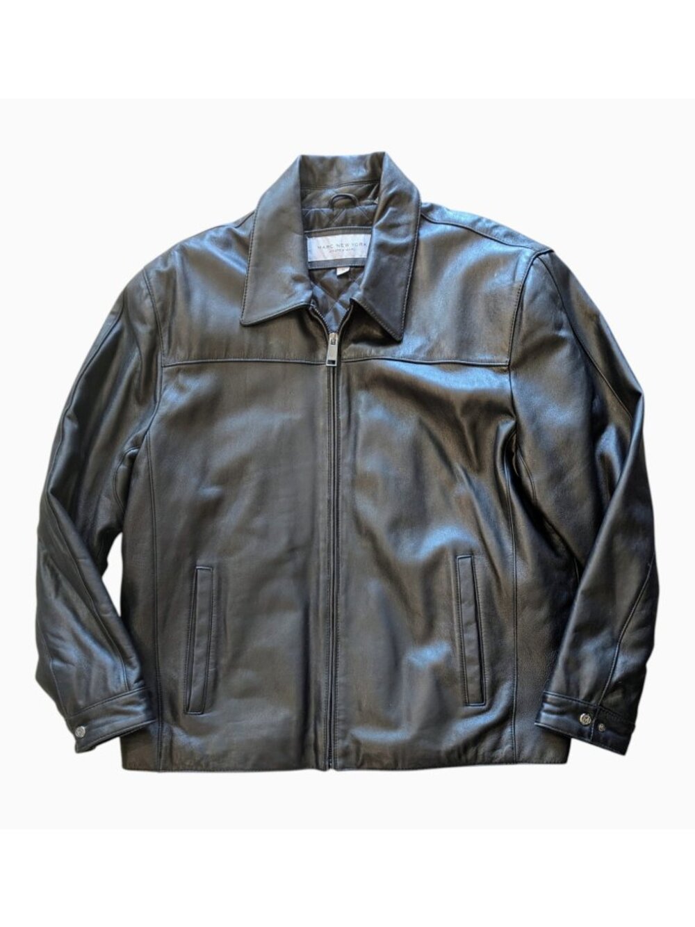 Marc New York Andrew Marc Mens Size XL Leather Jacket Black Coat